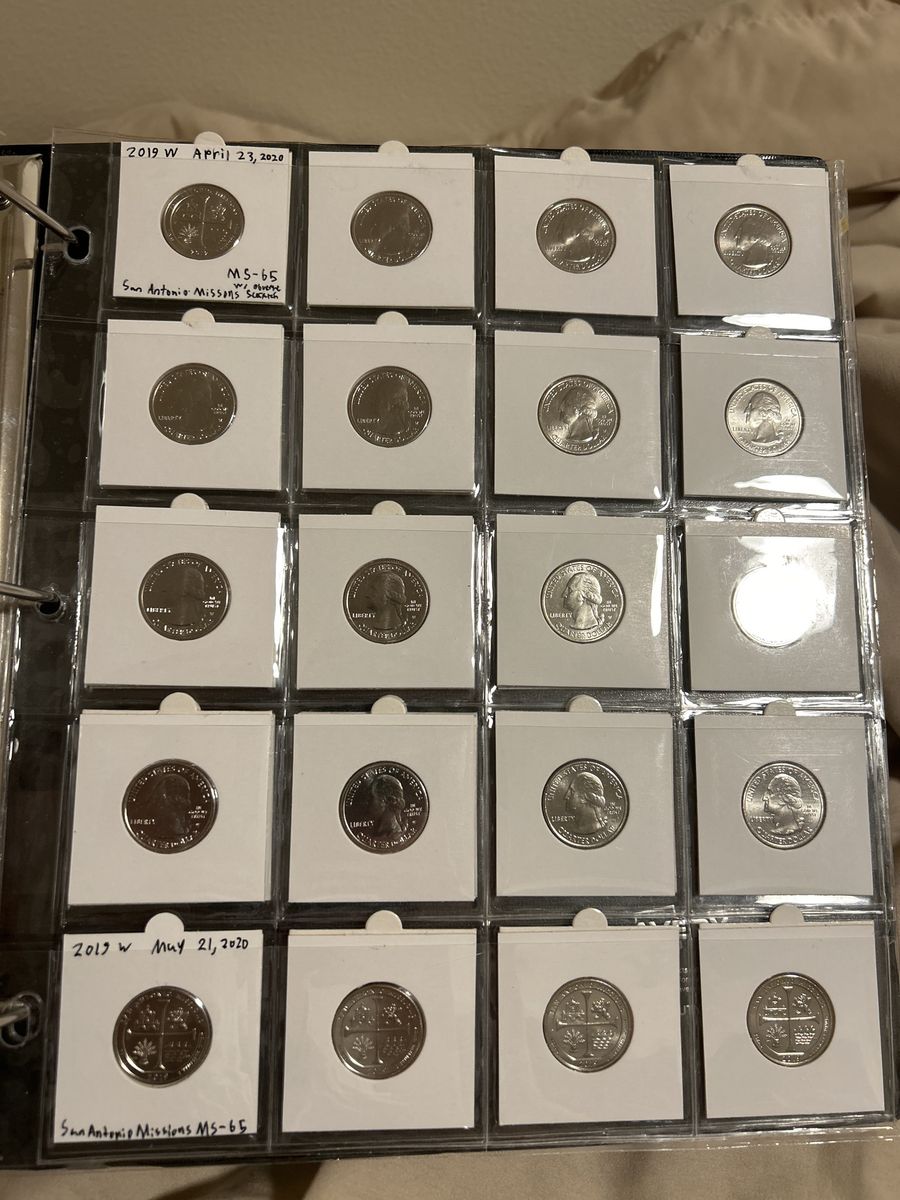 2019 W San Antonio Missions MS-65 Quarters - 20 Uncirculated Coins