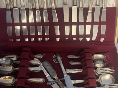 2 Vintage Silver Plated Flatware Sets with Wooden Storage Chest. price is for both sets. Wooden Chests are not in great shape.