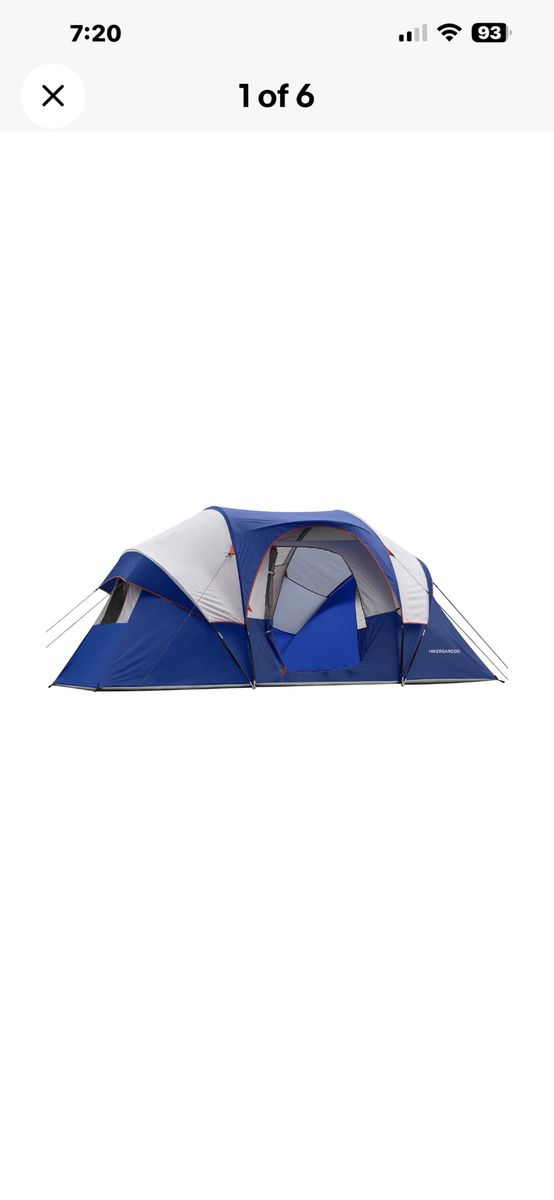HIKERGARDEN 10 Person Camping Tent - Model HG-141174 Portable Easy Set Up Family Tent for Camping