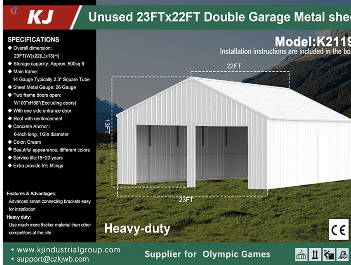 Metal Storage Shed / Garage Building Kit