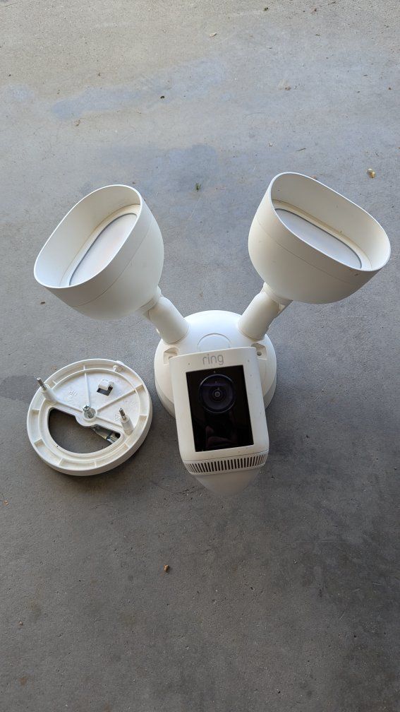 Ring Floodlight Camera White Used Outdoor Security