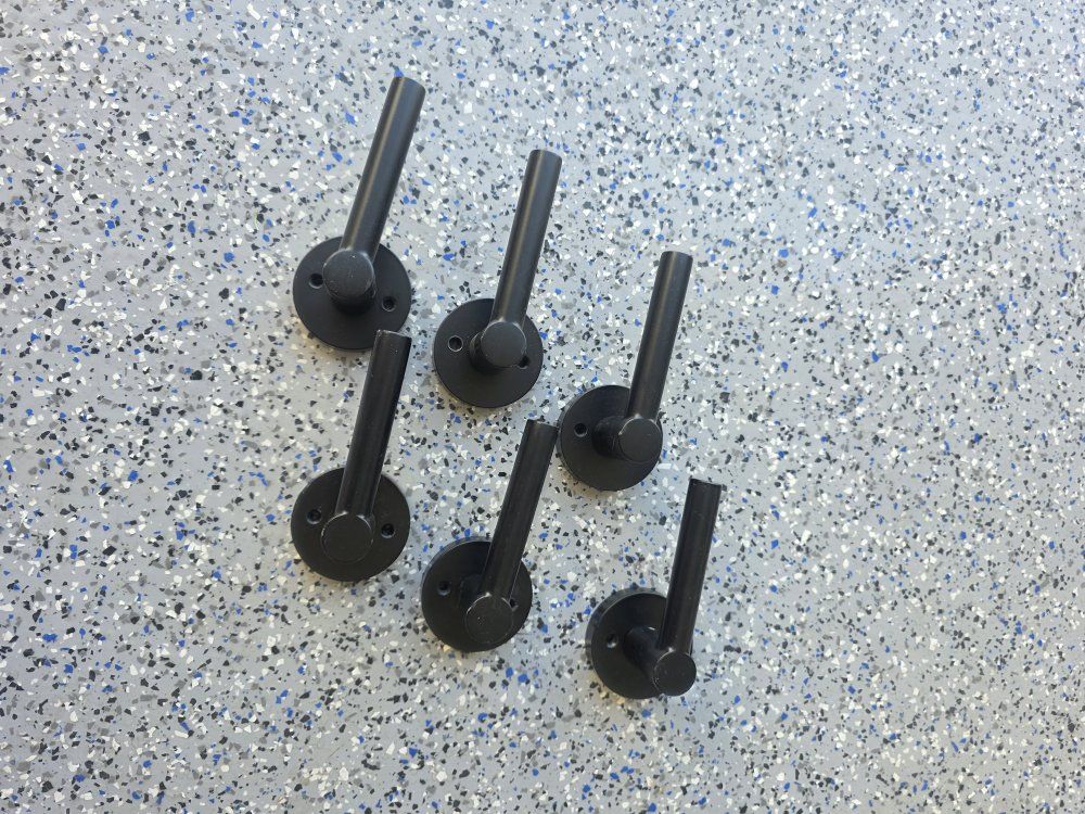 Set of 6 Matte Black Modern Interior Door Lever Handles Hardware