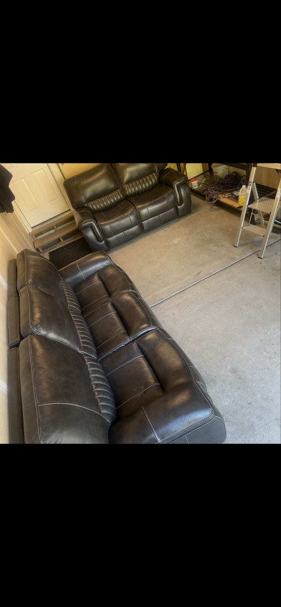 Leather Power Reclining Sofa Set