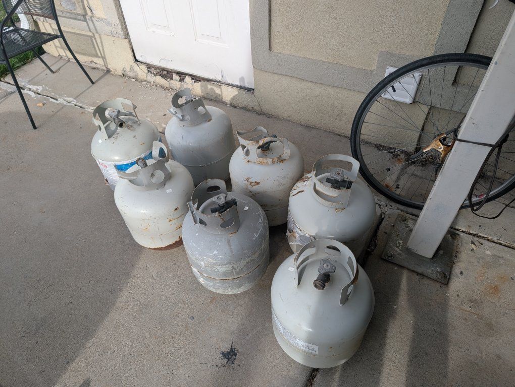 Propane tanks for exchange.
