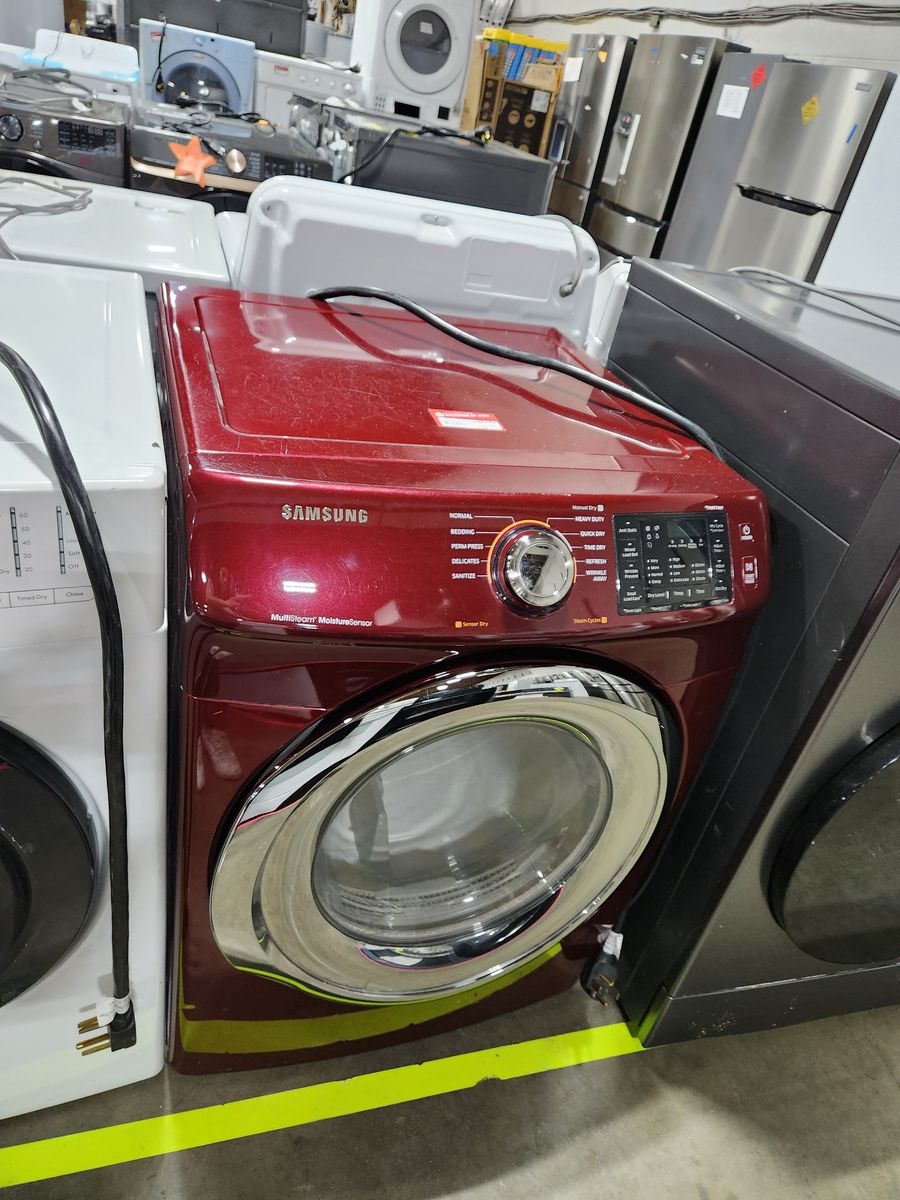 NICE SAMSUNG RED FRONTLOAD ELECTRIC DRYER! W-WARRANTY