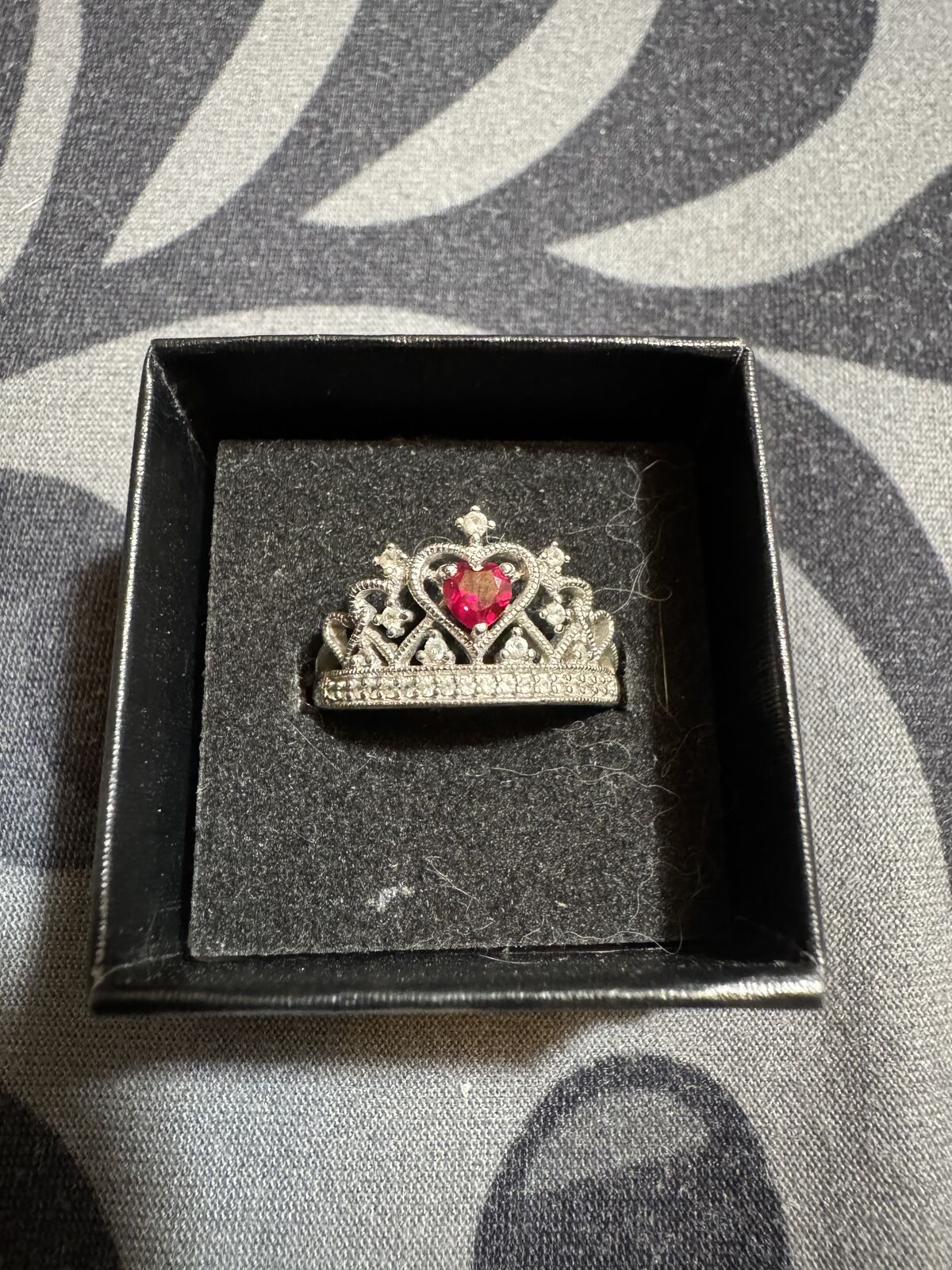 Ruby and White Sapphire 925 SS Ring