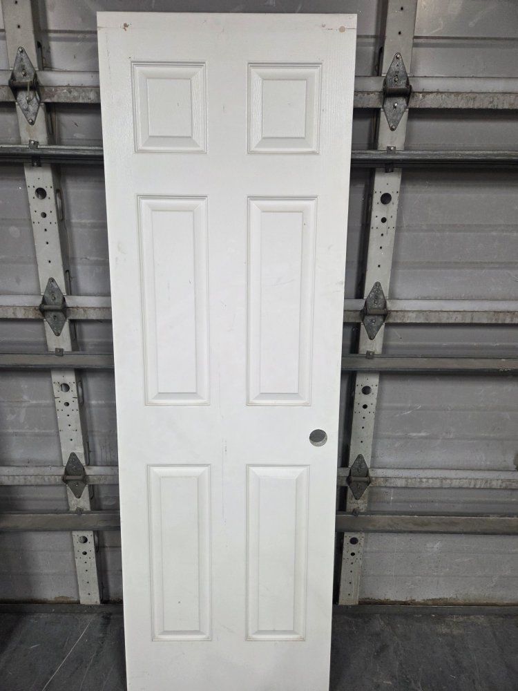 White Six-Panel Interior Door Slab - 26 x 80, Used Good Condition