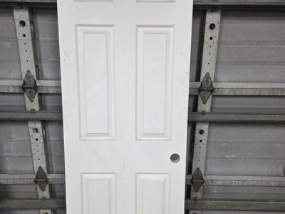 White Six-Panel Interior Door Slab - 26 x 80, Used Good Condition