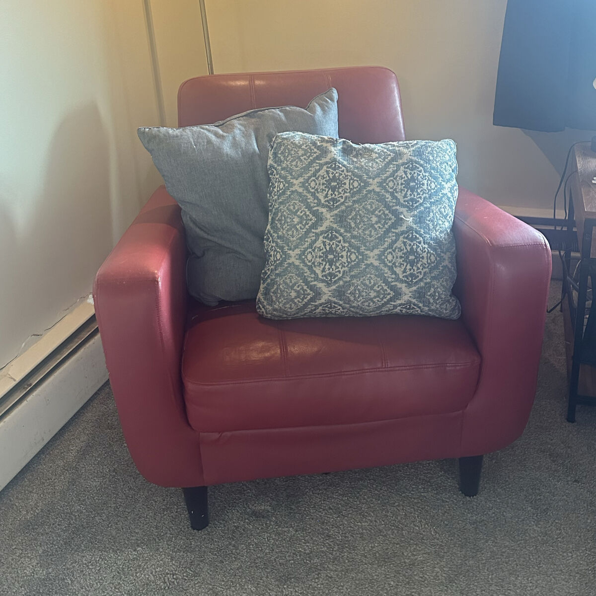 Red Leather Accent Chair