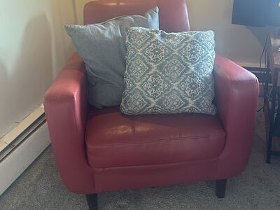 Red Leather Accent Chair