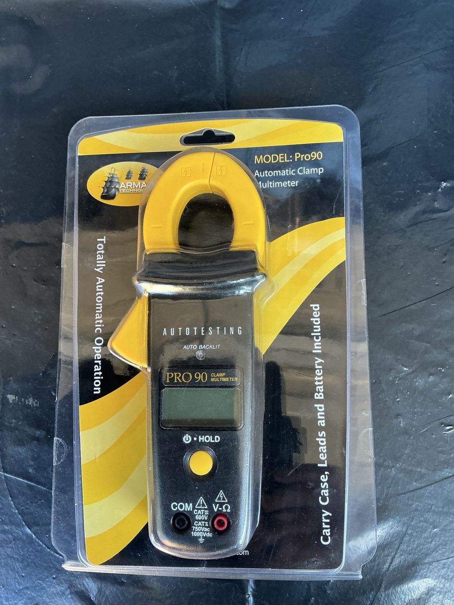 Armada Technologies Pro90 Automatic Clamp Multimeter - Auto Backlit, Case, Leads & Battery Included