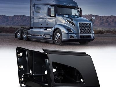 Volvo VNL Gen 2 Passenger Side Bumper End Cap - Fog Light Holes, Black