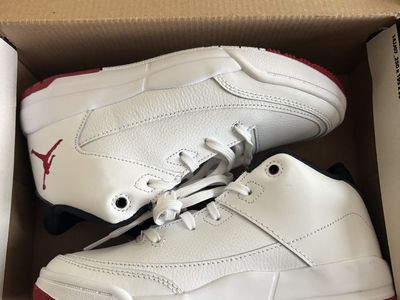 Jordan flightsWhite University Red Sneakers Size 1Y