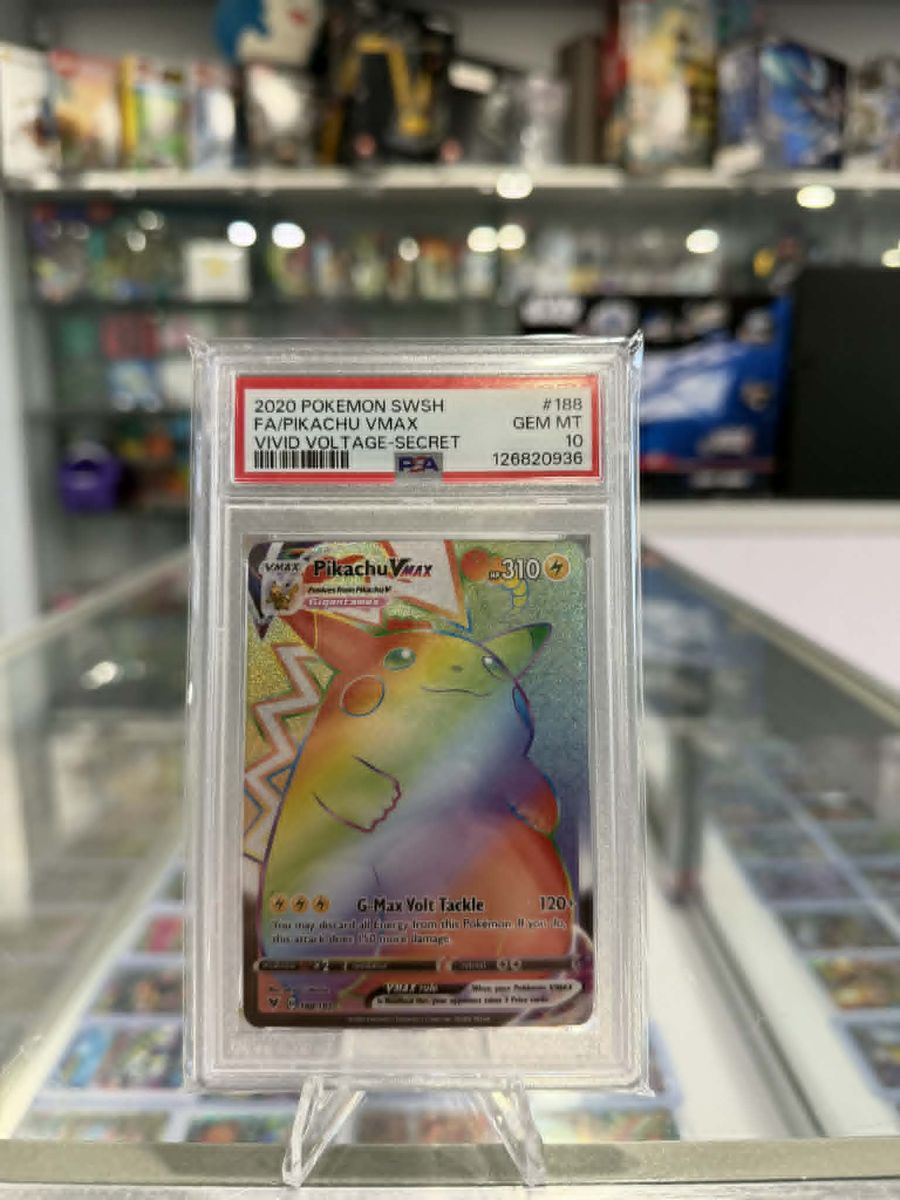 2020 Pokemon Vivid Voltage #188 Pikachu Vmax Secret Rare Holo PSA 10 Rainbow