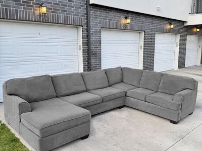 Free Delivery - Large Gray Sectional Couch
