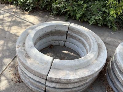 Concrete Tree Rings - 24" Diameter, Set of 5 (1 Broken)