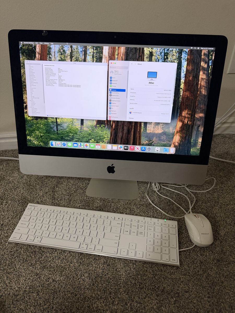 2019 imac 4k 21", 32GB RAM, 1TB SSD, chip in glass