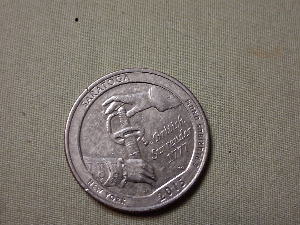 2015 Saratoga National Historical Park New York Quarter - British Surrender 1777