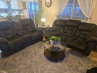 dark gray living set excellent shape