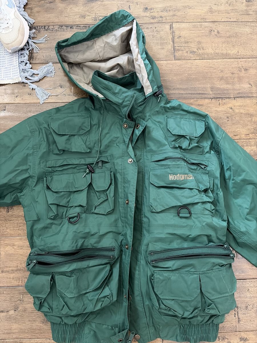 Hodgman Fishing Rain Jacket with Hood - Multi-Pocket Design
