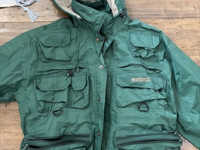 Hodgman Fishing Rain Jacket with Hood - Multi-Pocket Design