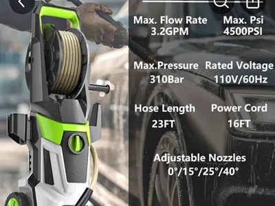 BRAND NEW - Multifunction High Pressure Washer 4500 PSI 3.2 GPM Electric Power Cleaner with Adjustable Nozzles