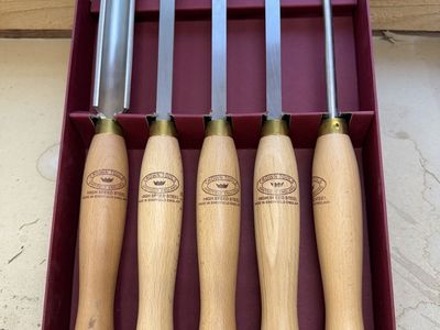 Crown Tools 5-Piece HSS Wood Lathe Chisel Set - Sheffield England