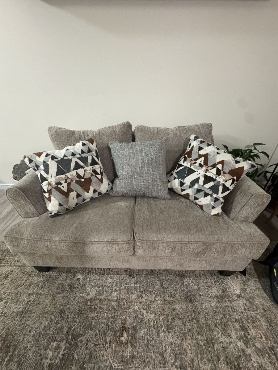 Beige loveseat