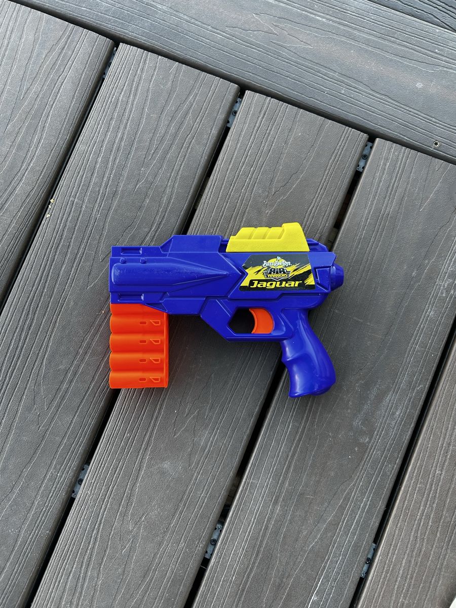 Buzz Bee Toys Air Warriors Jaguar Blaster Dart Gun - Blue/Orange