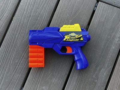 Buzz Bee Toys Air Warriors Jaguar Blaster Dart Gun - Blue/Orange