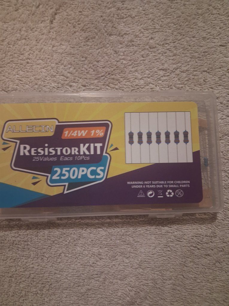 ALLECIN 1/4W 1% Metal Film Resistor Kit containing 250 pieces