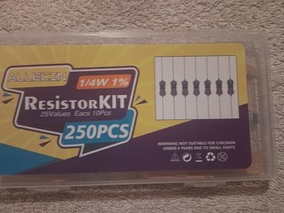 ALLECIN 1/4W 1% Metal Film Resistor Kit containing 250 pieces