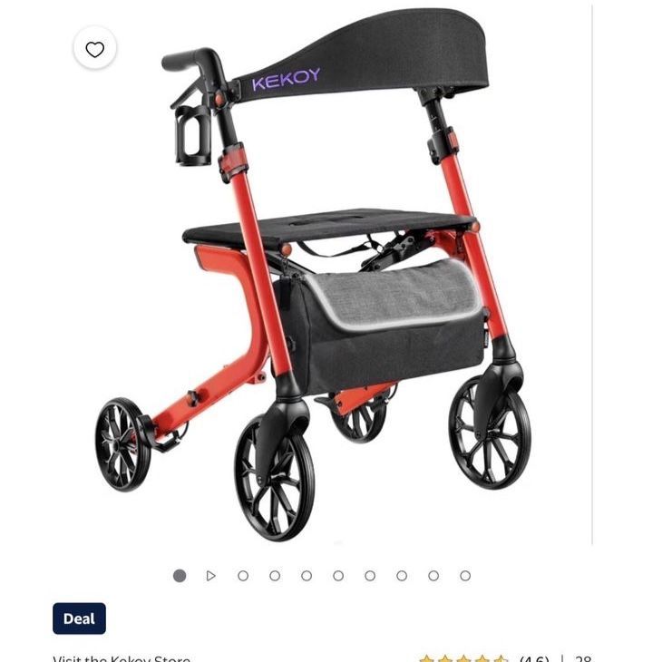 KEKOY Heavy-Duty Rollator Walker with Seat for Seniors