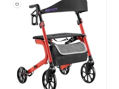 KEKOY Heavy-Duty Rollator Walker with Seat for Seniors