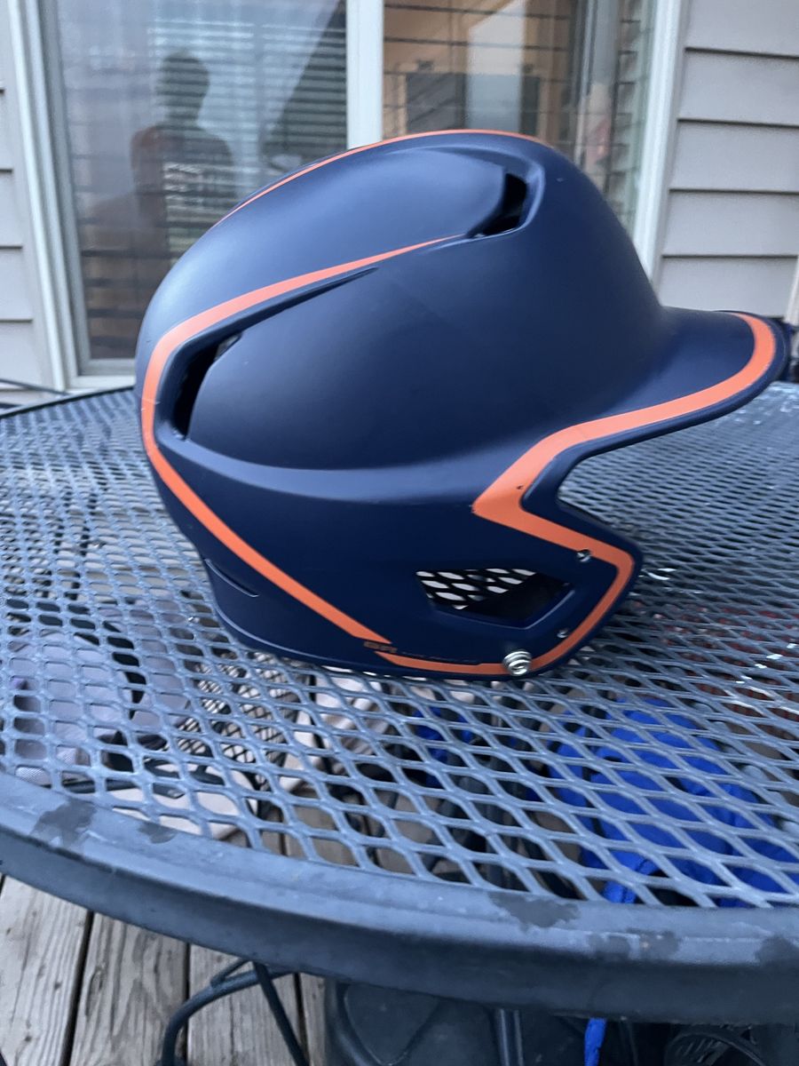 Easton Z5 2.0 Two-Tone Baseball Batting Helmet, Navy/Orange, Used