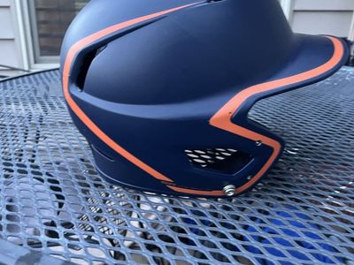 Easton Z5 2.0 Two-Tone Baseball Batting Helmet, Navy/Orange, Used