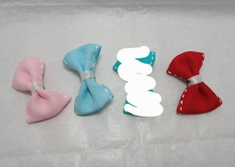 Mini Striped Edge Hair Bows