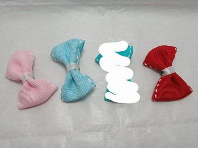 Mini Striped Edge Hair Bows