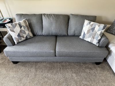 Gray Fabric Sofa Couch - Like New