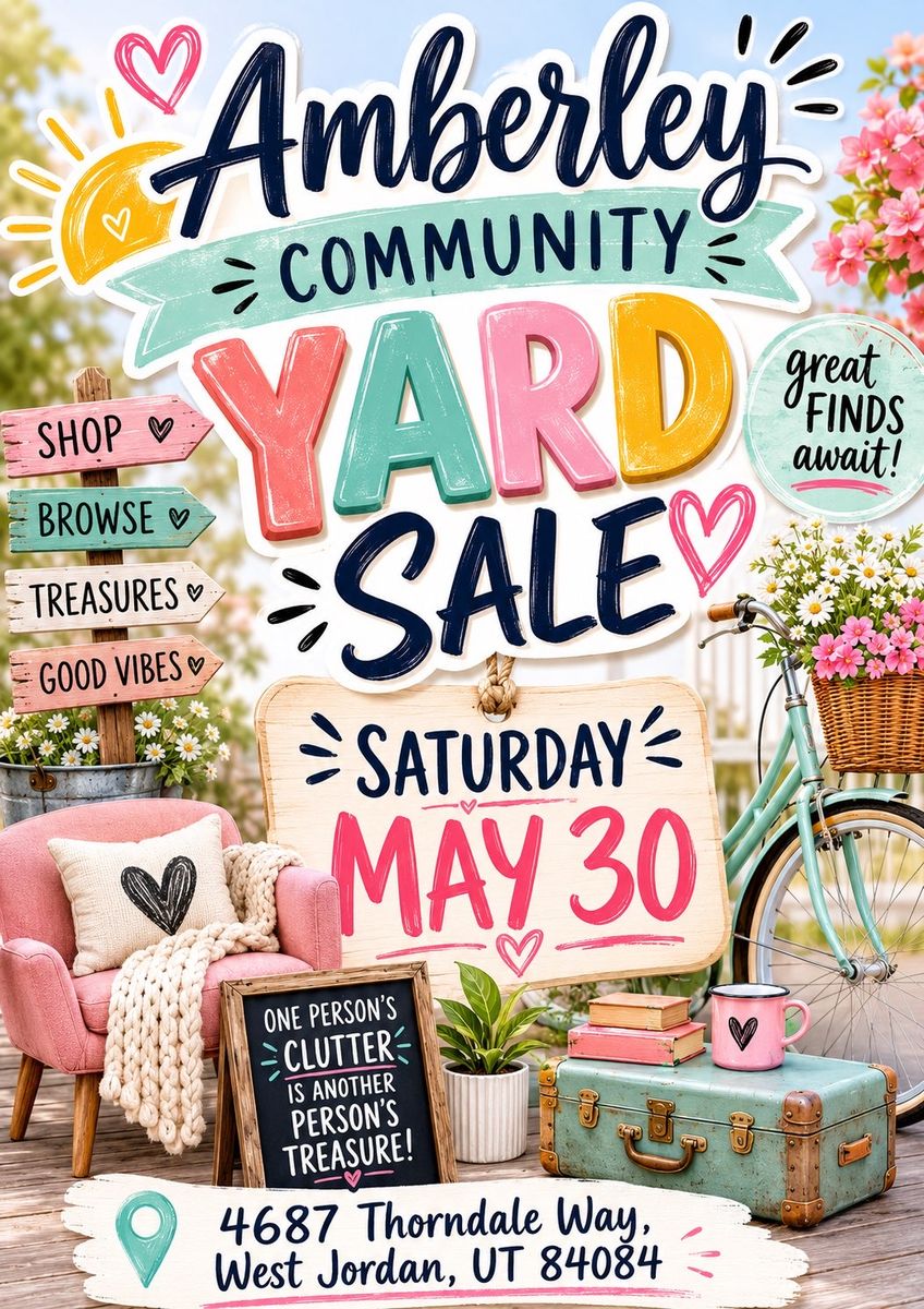 Community Yard Sale Saturday May 30th 9am