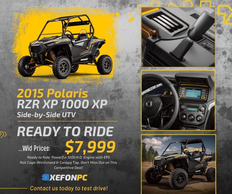 2015 Polaris RZR XP 1000 XP Side-by-Side UTV - Powerful 1000 H.O. Engine, Windshield.