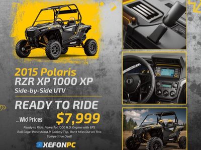 2015 Polaris RZR XP 1000 XP Side-by-Side UTV - Powerful 1000 H.O. Engine, Windshield.