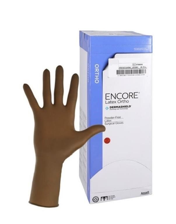 200pc Latex Ortho Surgical Gloves 7.5 Encore