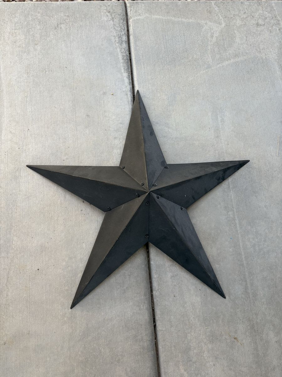 Large Metal Barn Star Outdoor/Indoor Wall Decor - Black 24"