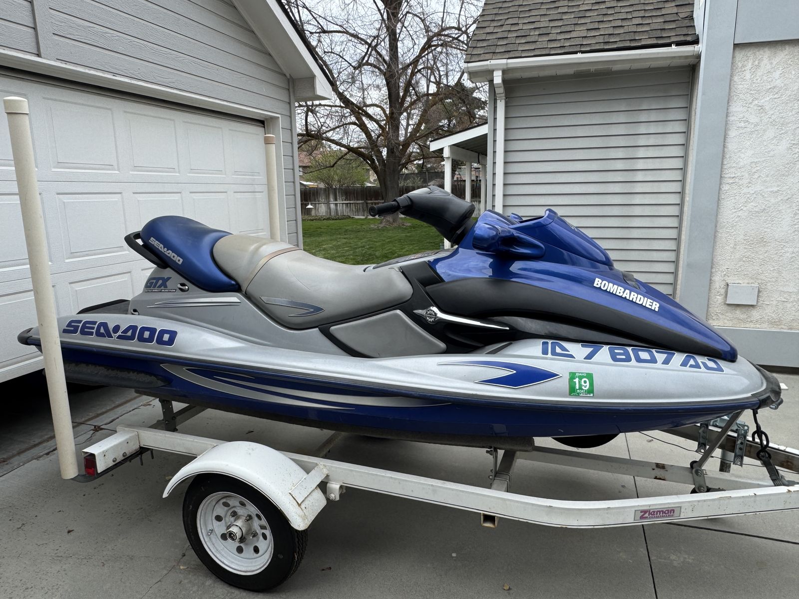 2001 Seadoo GTX di with trailer