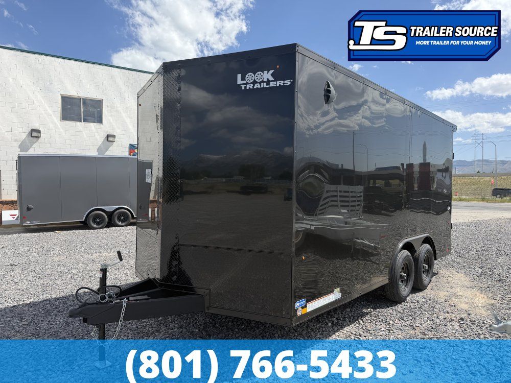 8.5x16 Look ST DLX Enclosed Cargo Trailer - 7'0" Interior - 10K GVWR - .080 PolyCor, Black Out Package, Rear Spoiler w/ Load