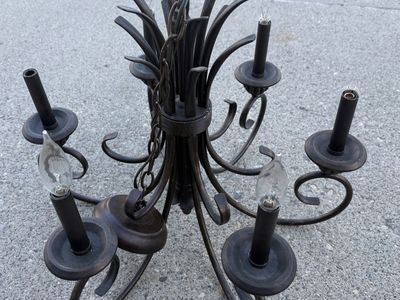 Complete Chandelier 6 candle lights Antique Bronze