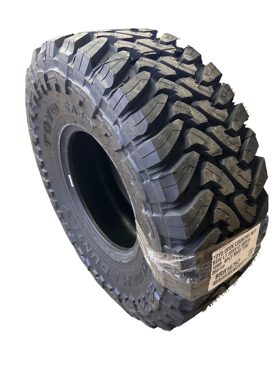 4 TOYO OPEN COUNTRY M/T BSW LT 33 12.5 15 108P 6PLY MUD TIRE 360100