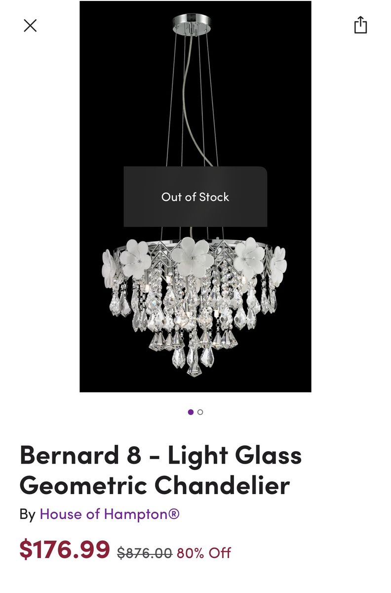 Brand New $900 Glass Geometric Chandelier Beautiful!