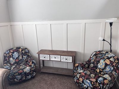 Pair of Rustic Accent Chairs + Fitted Covers
